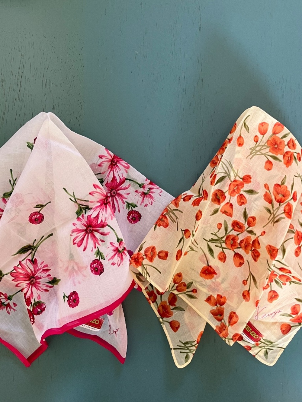 Kenzo Japan Vintage Handkerchiefs Lot of Two - Picture 4 of 6
